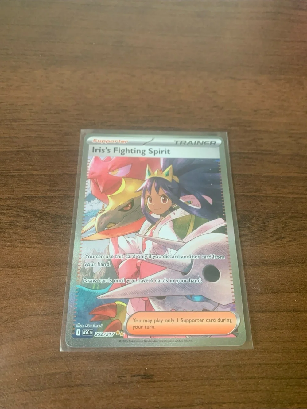 Iris's Fighting Spirit TCG Card - Pink and Purple Artwork